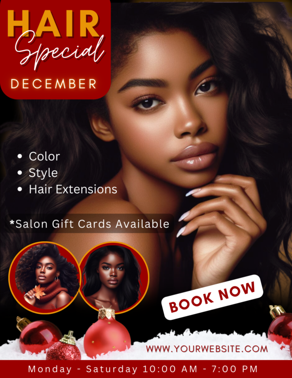 Holiday Hair Salon Booking Flyer