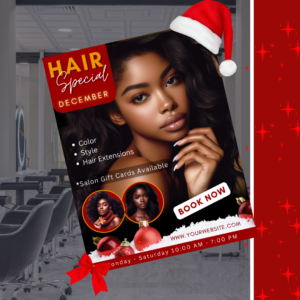 Hair Salon Editable December Appointment Booking Flyer